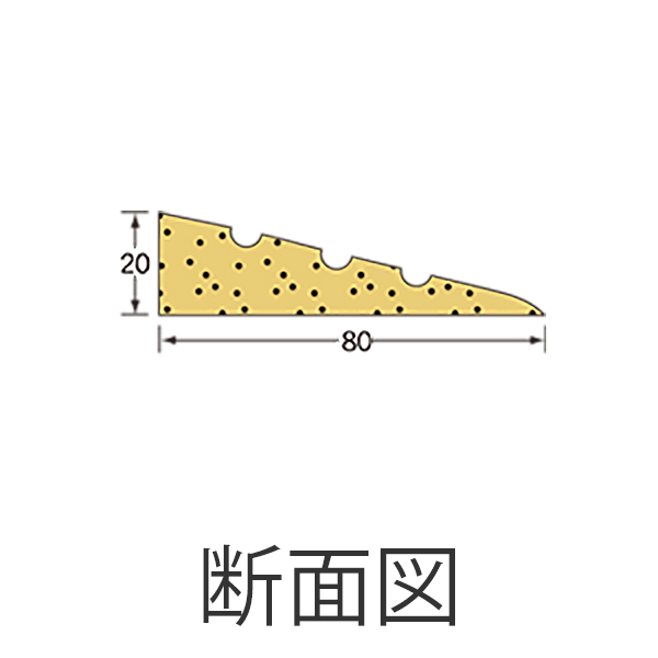 安心スロープゆるやか20 高さ20mm×長さ800mm|ゴム素材のクッション材専門店 【ゴムクッション本舗】